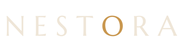 Nestora wordmark gold O